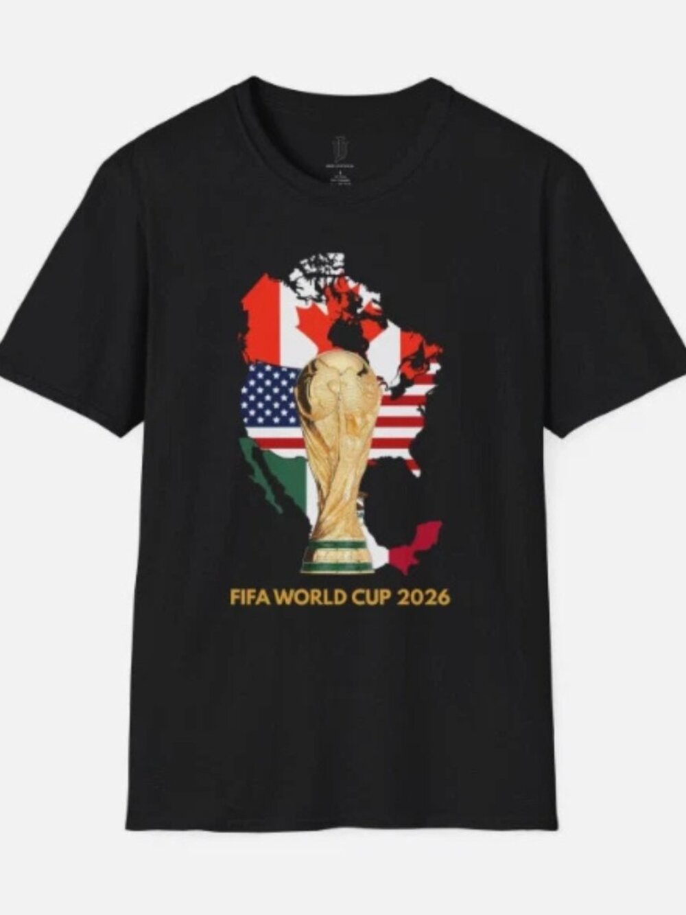 Official FIFA World Cup 2026 North America Map Graphic Black T-Shirt